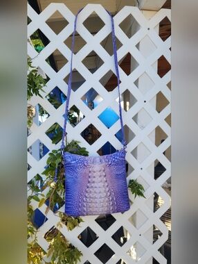 Brahmin Purple Croc-Embossed Crossbody Bag - Women